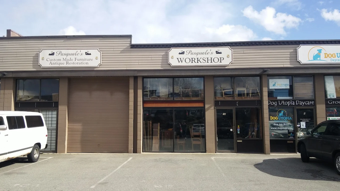The Pasquale's Workshop storefront in the Sunnyside Business Centre, Surrey BC